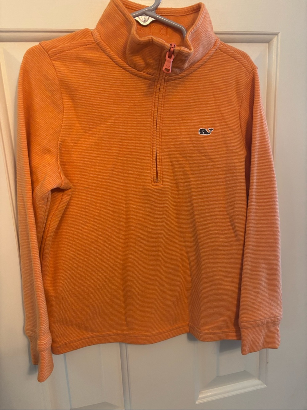 Vineyard Vines Boys Orange Quarter-Zip Pullover Sweater